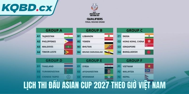 Lịch thi đấu Asian Cup 2027 giờ Việt Nam cho mọi cược